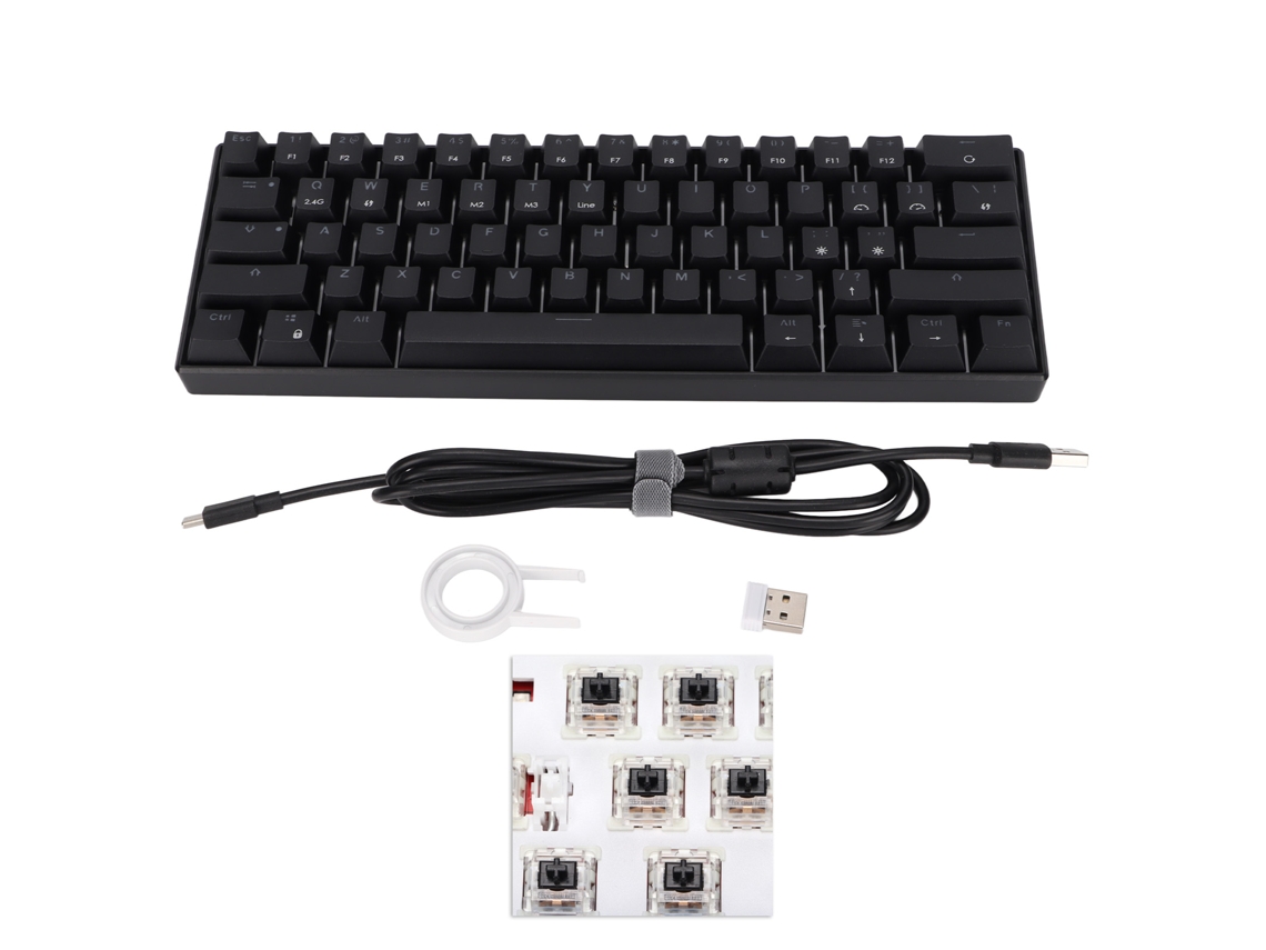 Teclado Mecânico Gamer Sem Fio 61 Chaves