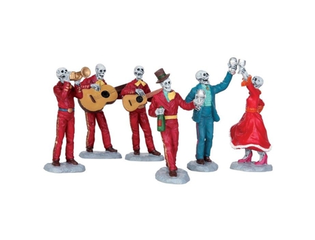Estatuetas Lemax Fiesta De Los Muertos Conjunto De 6 Poliresina Decorativo Halloween