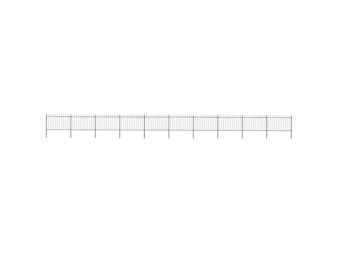 Vidaxl Cerca De Jardim Com Topo Em Forma De Lança Em Aço 1781,5x120 Cm, Preta