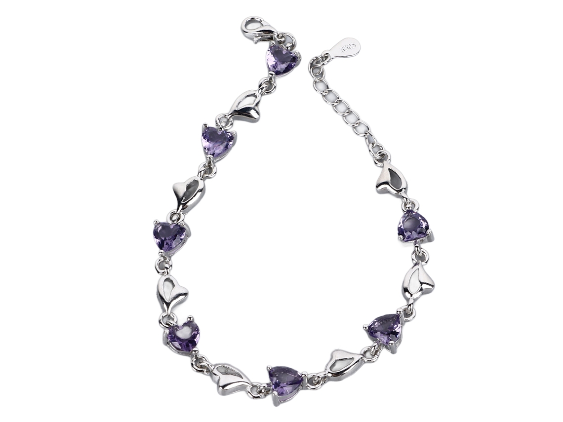 Pulseira Romantic Durável Strass Coração Para Homem Mulher Casal