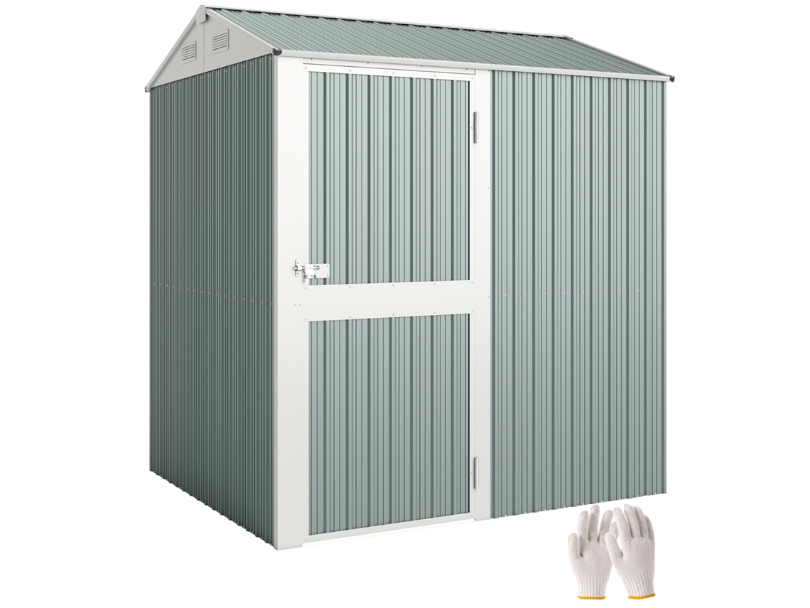 Galpão Metal 3,5 M² 209x177x236 Cm, Ferramentas Trancável Com Ventilação