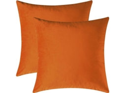 2 capas de almofada decorativas de veludo, quadradas e confortáveis, laranja, 45x45 cm, para sofá e cama.