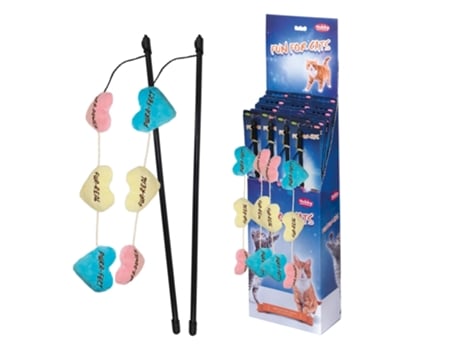 Varinha de Pescar para Gato com Corações e Erva NOBBY PET X20