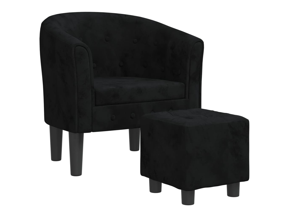 Tub Chair, Tub Chairs Vidaxl Preto Veludo