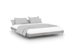 Bed Frame, Bed Frames Vidaxl Cinzeto Madeira Processada (140 X 200 Cm)