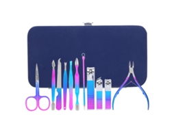 2026altiro-kit De 12 Ferramentas De Manicure E Pedicure: Tesoura De Sobrancelhas, Cortador De Unhas E Empurrador De Pele Morta (7023c)