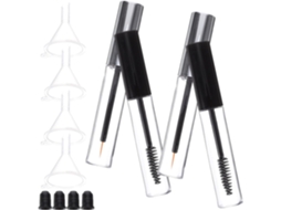 Conjunto de 12 tubos de plástico vazios de 10ml para rímel e delineador da Funis.