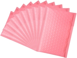 Pacote com 50 Envelopes de Envio Amosfun Rosa Bolhas Ar, Resistentes a Rasgos, Alta Capacidade Carga, para Cor
