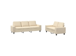 2 Pcs Conjunto de Sofás Tecido Cor Creme MAISON EXCLUSIVE