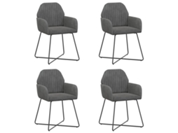 Conjunto 4 Cadeiras De Jantar Vidaxl Cinzento Escuro Veludo (55 X 50 X 84 Cm)