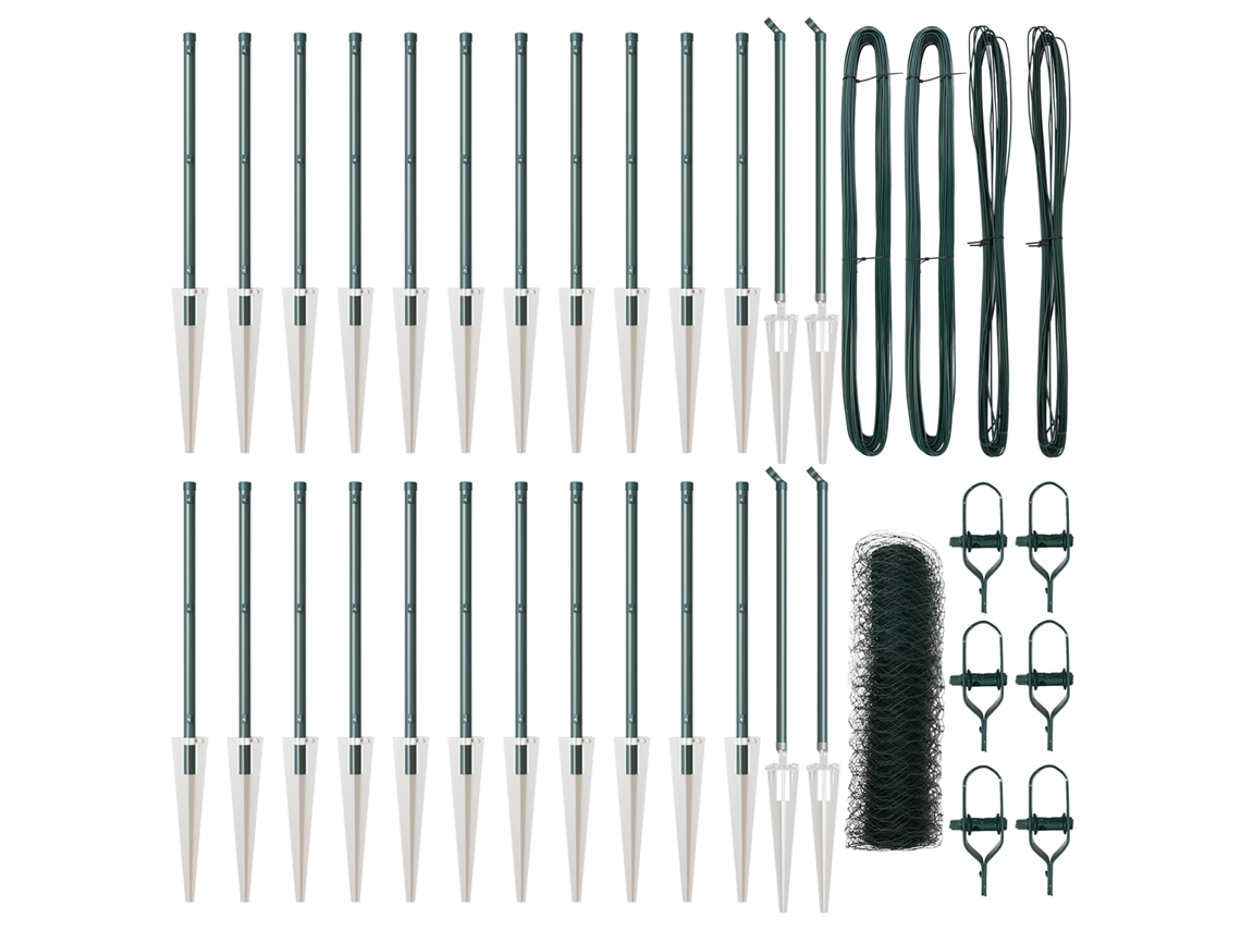 Conjunto 1 Cerca Externa Vidaxl Verde Aço (50 X 0,5 M)