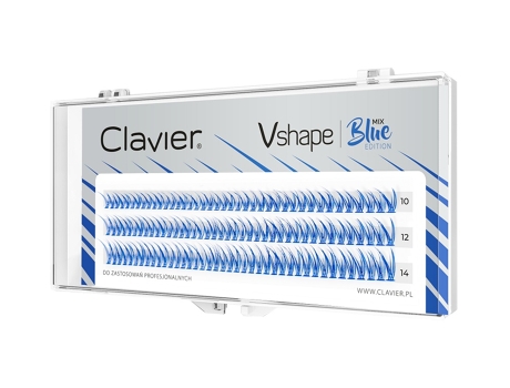 Edição De Cor Azul Misturada De Extensões De Pestanas Vshape Clavier