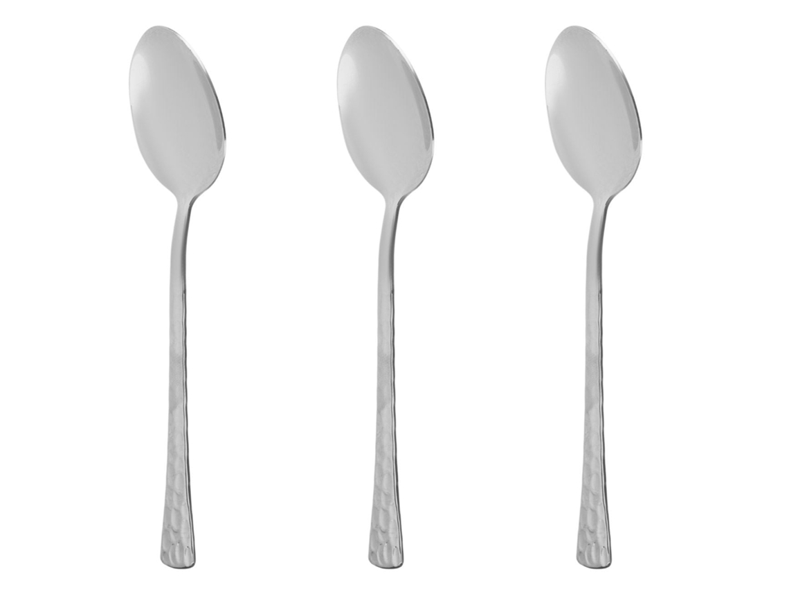 20,5 Cm Colher De Cozinha Em Aço Inoxidável "martelado" - 3 Unidades