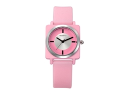 Relógio de Pulso Rebirth Fashion com Pulseira de Silicone e Movimento de Quartzo (rosa)