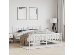 Vidaxl Estrutura de Cama com Cabeceira e Pés 180x200 Cm Metal Branco