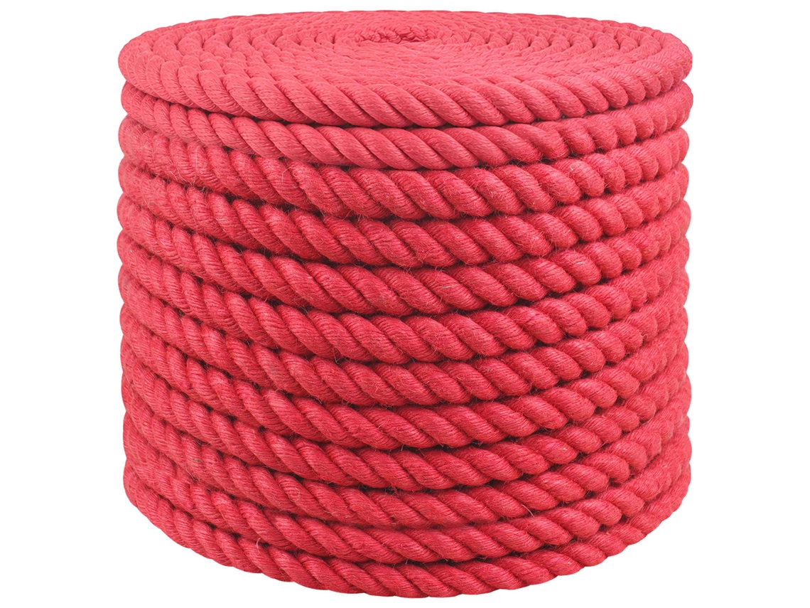 Vidaxl Corda De Juta 16 Mm Vermelho 100% Juta Tossa