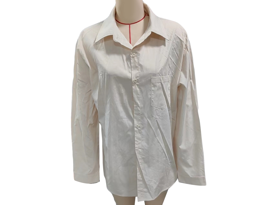 Camisa Masculina de Manga Longa Casual Gola Aba com Bolso Peito Algodão Regular Fit XL