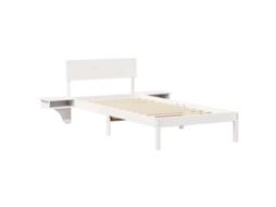 Conjunto 1 Estrado De Cama Plataforma Vidaxl Branco Madeira De Pinho Maciça (90 X 190 Cm)