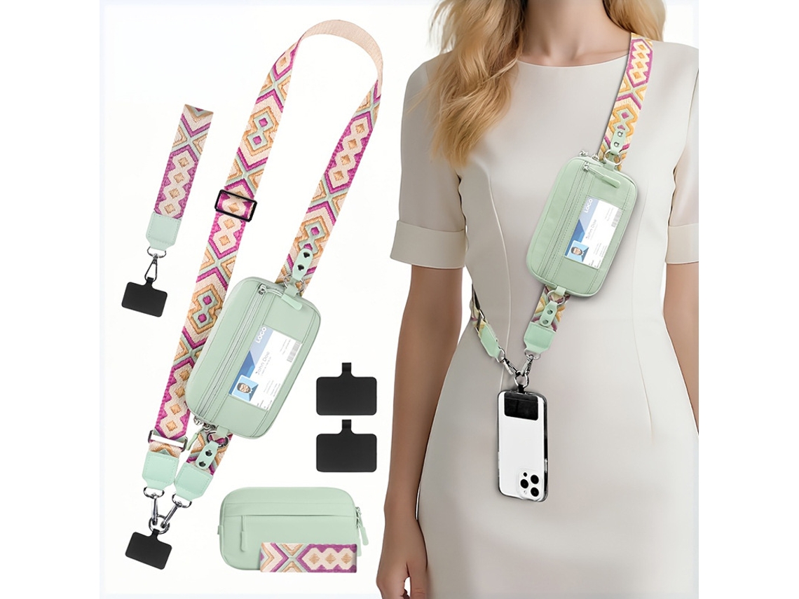 Porta-cartões Carteira Eifson Rfid Ajustável Crossbody Janela Id Detachável Tira