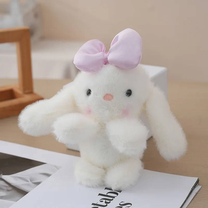 Chaveiro De Coelho De Pelúcia Com Laço Macio (branco), Pingente De Coelho Fofo E Charmoso.