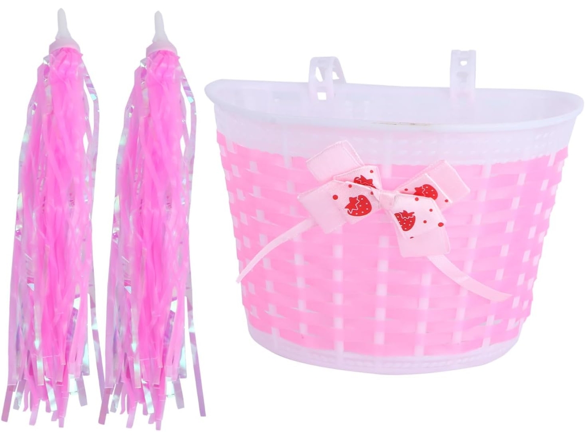 De 4 Enfeites Para Guidão De Bicicleta Com Cestinhas Trançadas Rosa Para Meninos E Meninas Acessórios Coloridos E Gokoco