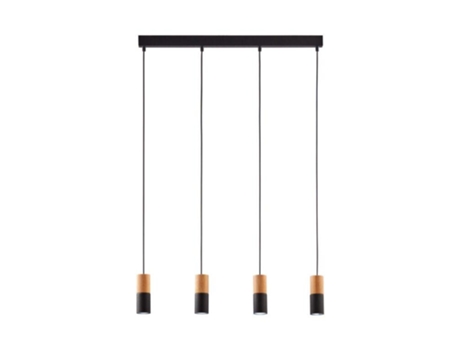 Suspensão Linear Elit Metal Preto Gu10 4 Lâmpada