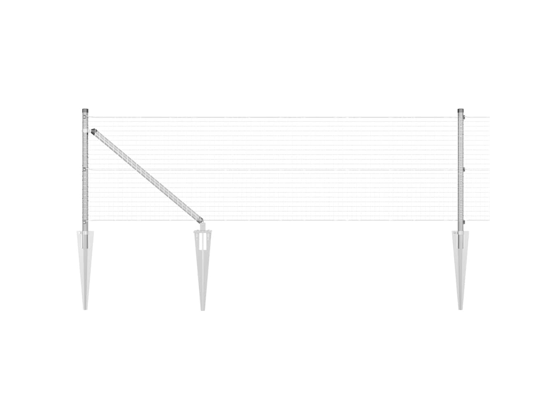 Conjunto 1 Painéis De Cerca Vidaxl Prateado Aço (100 X 0,6 M)