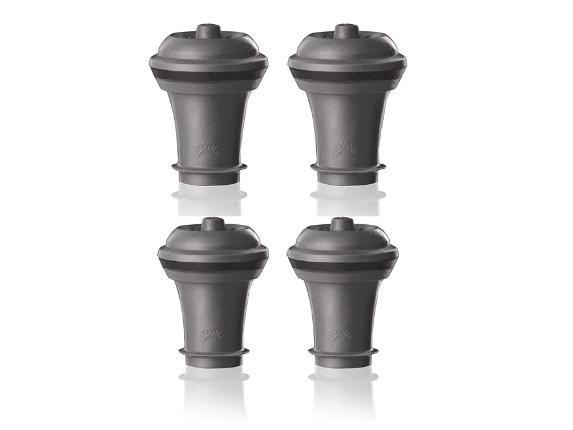 Conjunto De 4 Rolhas De Vinho Cinza