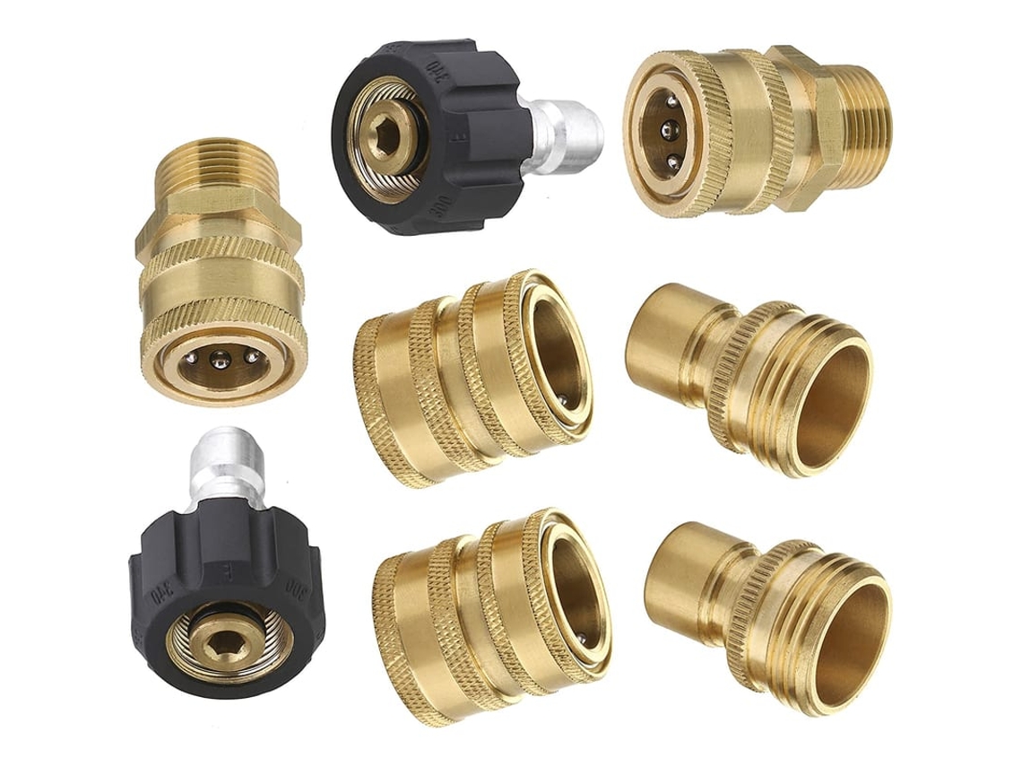 Acessórios Para Lava-pressão, Kit De Conectores Rápidos, M22 3/8" Conector Rápido 3/4" Desconexão Rápida, 8 Peças