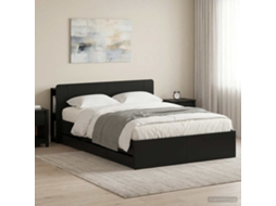 Vidaxl Estrutura De Cama Com Armazenamento E Cabeceira Preto