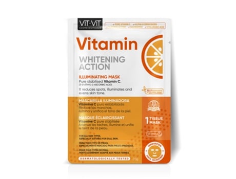 Mascarilla Tisú Vitamina C Recupera La Luminosidad Vegano Hidrata Reduce Manchas Y Unifica El Tono de La Piel VIT VIT COSMETICS