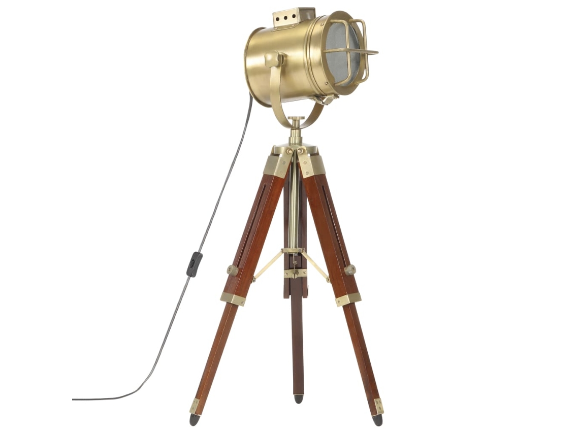 Vidaxl Candeeiro De Chão Tripé 69 Cm Madeira Mangueira Maciça
