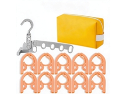 Conjunto Cabides CHRUI Dobráveis Viagem 10 Cabides + Cabide 5 Furos + Bolsa (amarelo)