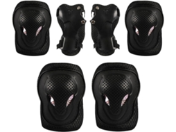 Kit de proteção 6 em 1 AQUAFORGE para patinação, Joelheiras, cotoveleiras e protetores de pulso