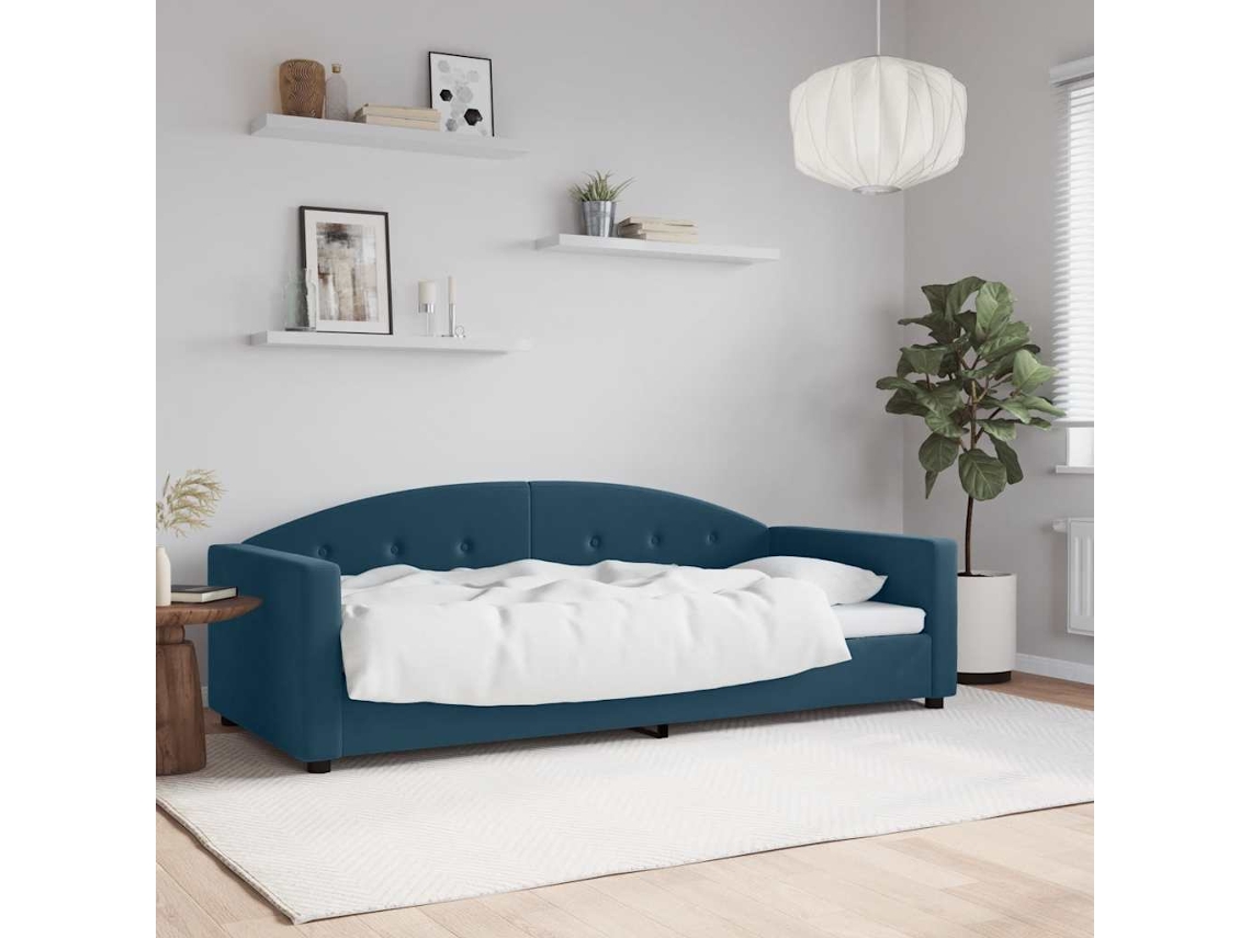 Vidaxl Sofá-cama 90x200 Cm Veludo Azul