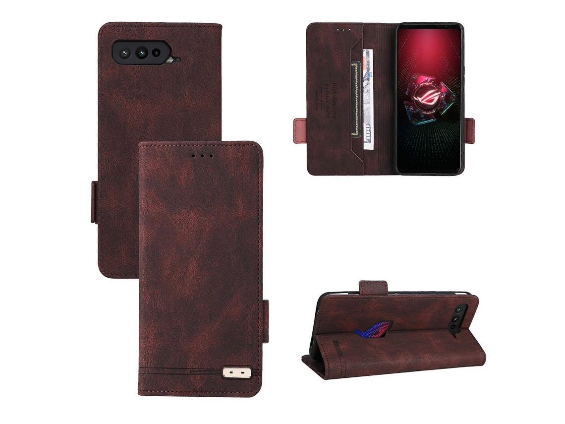 Capa De Couro Com Fecho Magnético Para Asus Rog Phone 5