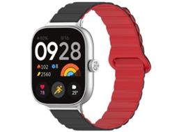 Bracelete para Redmi Watch 6 / 5 / 4 XIAOMOYU em silicone brilhante preto e vermelho