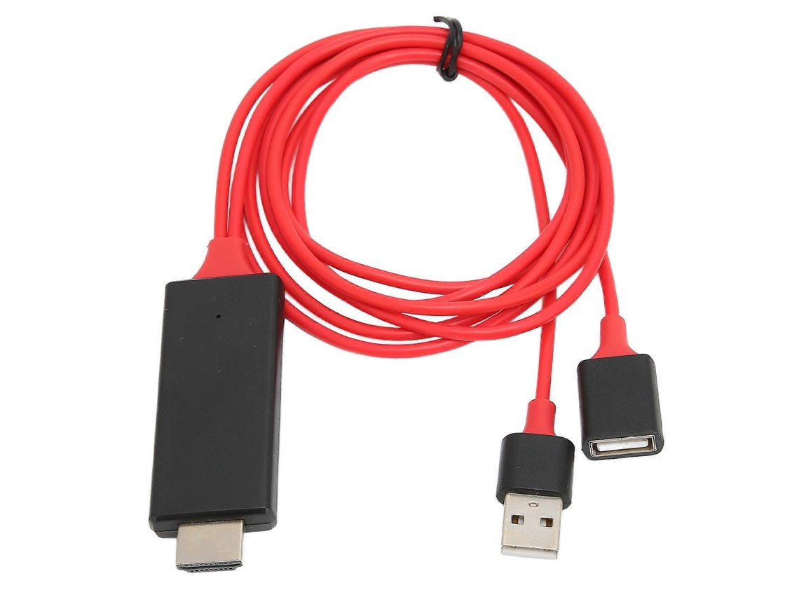 Adaptador De Cabo Hdtv 1080p Hd, Cabo De Interface Multimídia Para Iphone, Tv, Monitor E Projetor Hengjian (vermelho)