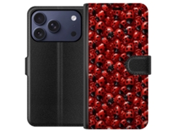 Capa Carteira Compatível Com Apple Iphone 17 Pro. Estampa Densa De Joaninhas Vermelhas Com Pintas Pretas, Um Motivo Colorido E Decorativo Da Natureza.