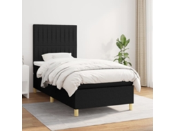Vidaxl Cama Com Molas/colchão 80x200 Cm Tecido Preto