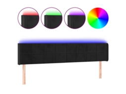 Led Headboard, Led Headboards Vidaxl Preto Veludo (203 X 16 X 78/88 Cm)
