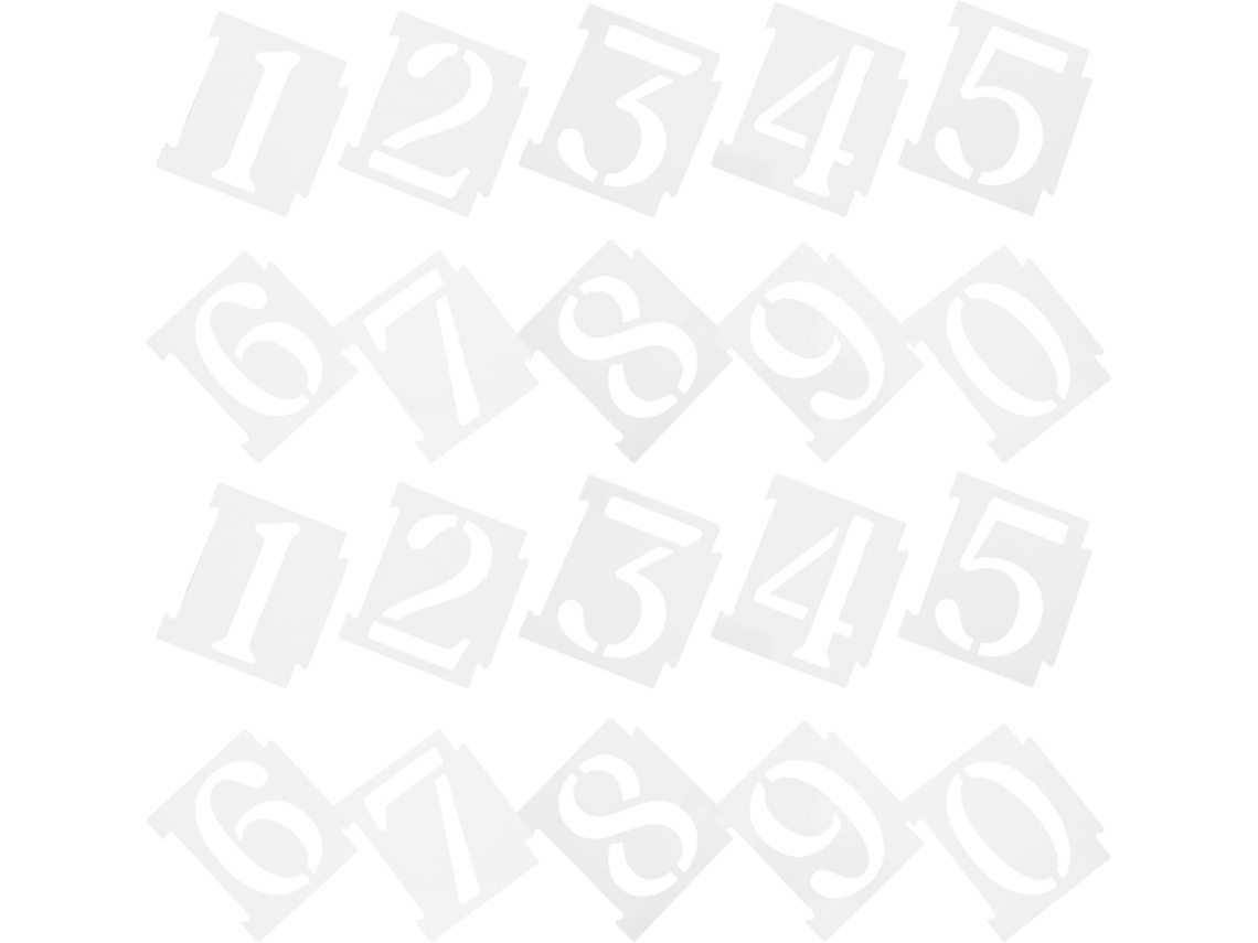 Kit Shineofi Com 20 Estênceis De Números Em Plástico, 10cm 4 Polegadas, Reutilizáveis, Calçadas, Portas De Garagem