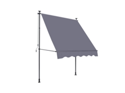 Toldo Dobrável Braço Articulado Fixação Grampo 200x120cm Cinza VELTRIX