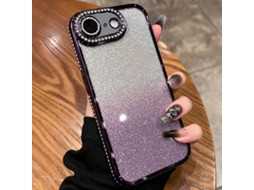 Capa De Tpu Para Iphone 16e - Glitter Degradê De Diamante