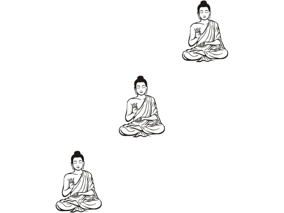 Conjunto De 3 Adesivos De Parede Decorativos Removíveis Com Buda Para Sala De Estar E Quarto.