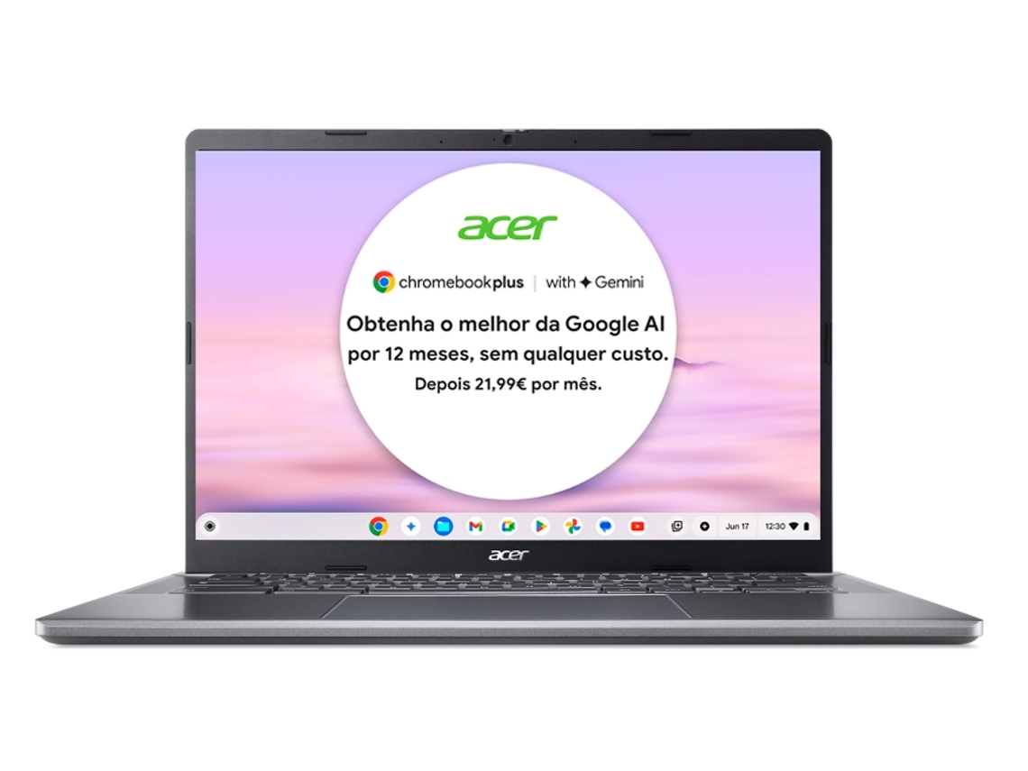 Portátil ACER Chromebook Plus 514 CB514-3H (Outlet Caixa Aberta - 14'' WUXGA - AMD Ryzen 3 7320C - RAM: 8 GB - 128 GB eMMC - AMD Radeon 610M)