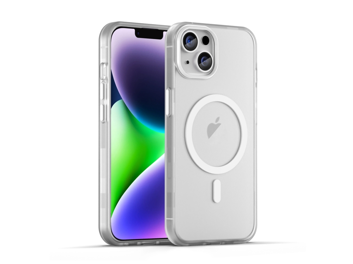 Capa Híbrida Translúcida Para Iphone 15 - Tpu E Pc Com Magsafe | Fosca - Branca