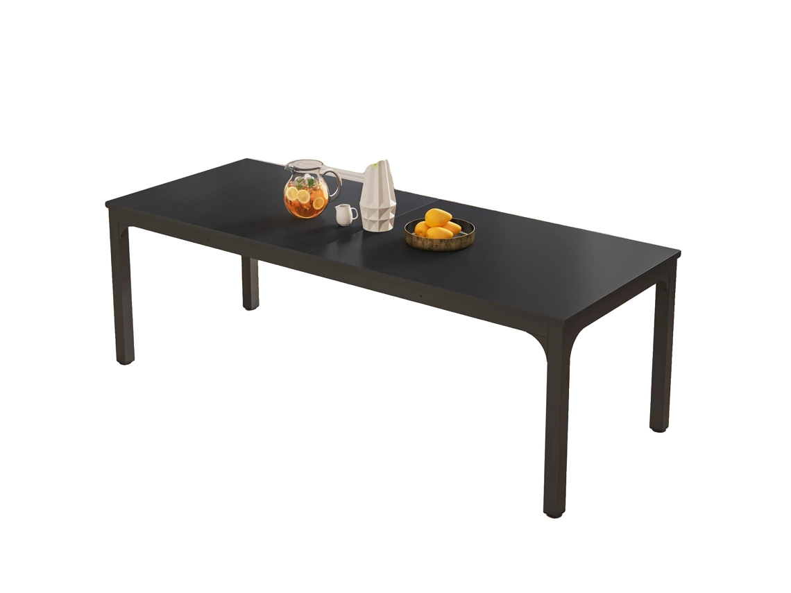 Mesa De Jantar, Forma Retangular, Para Até 10 Pessoas, Preto
