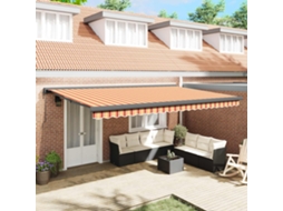 Vidaxl Toldo Retrátil Amarelo E Laranja 500 X 300 X 165 Cm