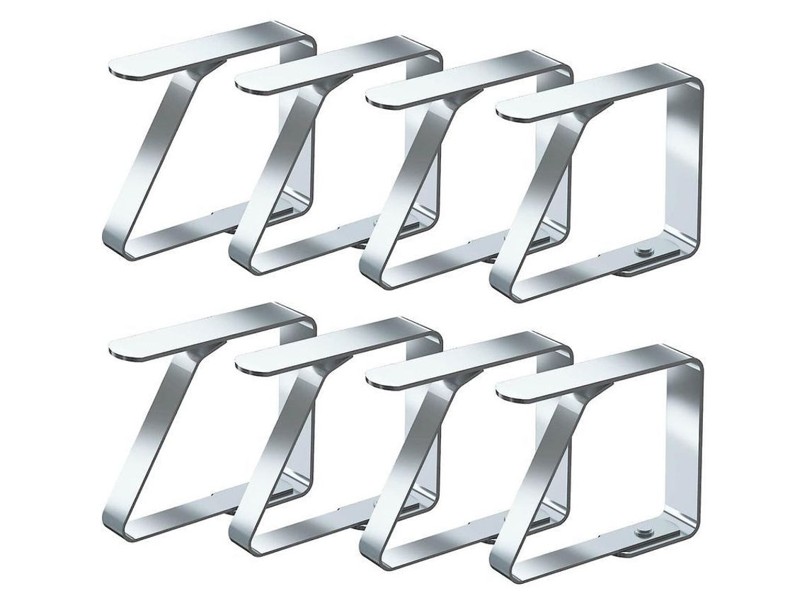 Clips de Toalha de Mesa 8 Unidades Anti derrapantes de Aço Inoxidável 5x4cm | S/MARCA